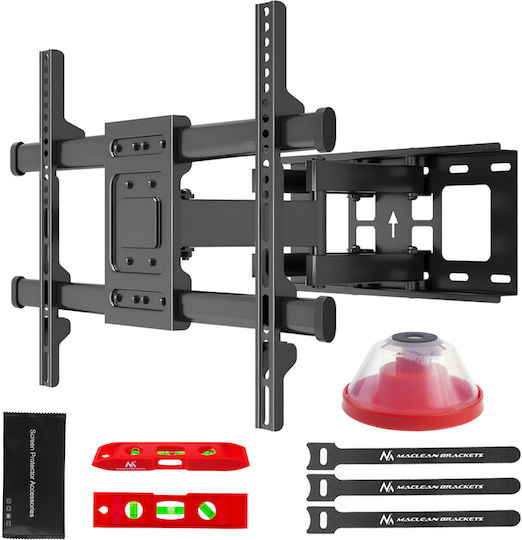 Maclean TV Mount Maximum Vesa 600x400 32-85" 60kg Vertical Horizontal Angle Adjustment Profile 65-390mm Black Mc-789