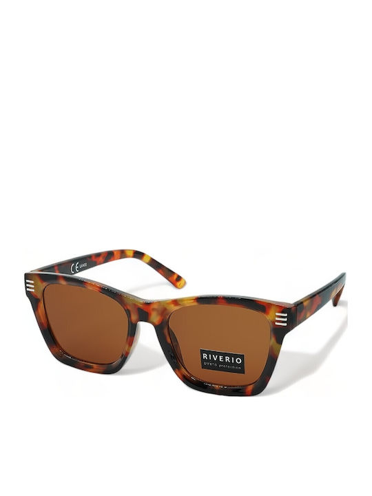 Riverio Unisex Γυαλιά Ηλίου με Καφέ Ταρταρούγα Κοκκάλινο Σκελετό και Καφέ Ντεγκραντέ Φακό RV42182