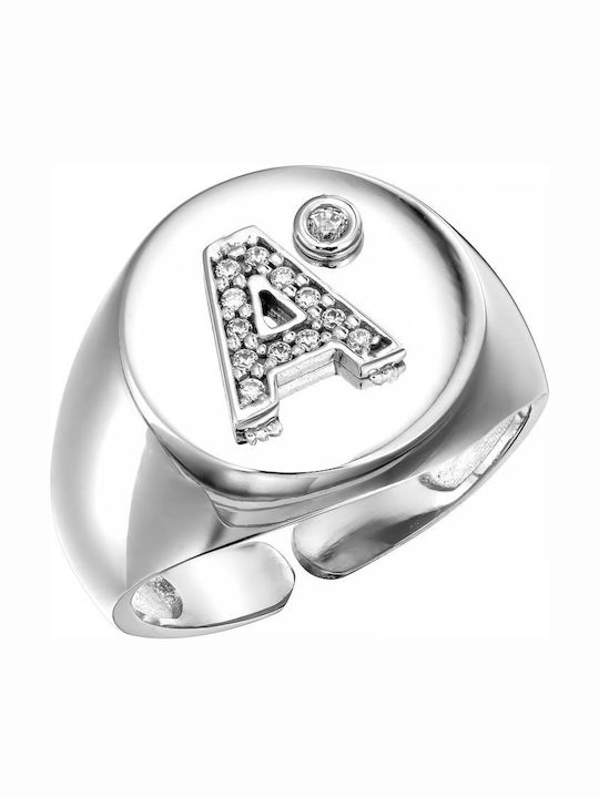 Dio Jewellery Lab Damen Chevalier Ring mit Zirkonia aus Silber Vergoldet
