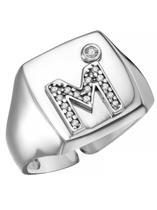 Dio Jewellery Lab Γυναικείο Σεβαλιέ Δαχτυλίδι με Ζιργκόν από Ασήμι Επιχρυσωμένο