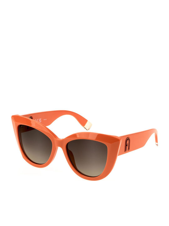 Furla Women's Sunglasses with Orange Plastic Fr...