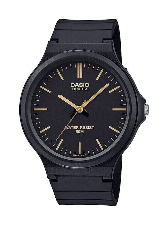 Casio Мъжки Часовник На Батерия с Черна Каучуко...