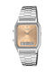 Casio Men's Watch Chronograph Battery with Silver Metal Bracelet