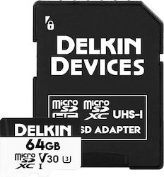 Delkin microSDXC 64GB Clasa 10 V30 Delkin microSDXC 64GB Clasa 10 V30