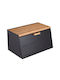 Brunbeste Bread Box with Lid Inox Black 35.5x23.5x21cm