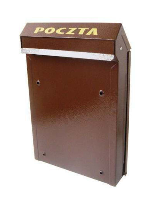 Briefkasten Für Draußen Metallisch In Braun Farbe 33.2x22.5x60cm