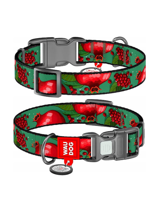 Collar Wau Dog Nylon Collar QR Tag 15mm/25-35cm Garnet