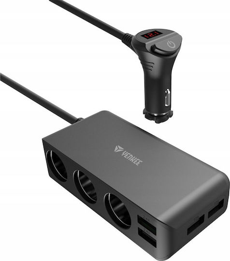 Yenkee Φορτιστής Αυτοκινήτου με Θύρες: 4xUSB 3xΑναπτήρα