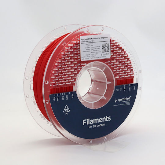 Gembird PLA 3D Printer Filament 1.75mm Κόκκινο 1kg 1τμχ (Spool)