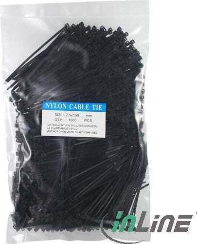 InLine Cable Ties Plastic 100mm x 2.5mm in Black Colour (1000 pcs) (59963V)