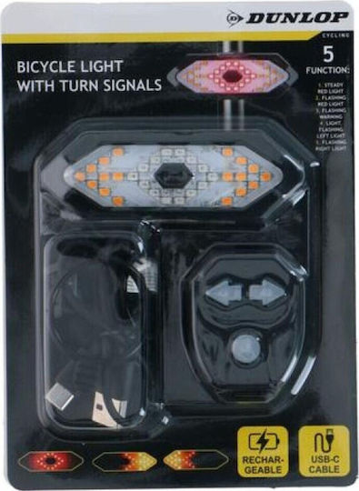 Dunlop Hinteres Fahrrad-LED-Anzeigelicht USB Wiederaufladbar