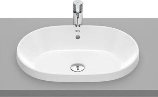 Aufgesetztes Waschbecken Keramik 55x39cm Weiß