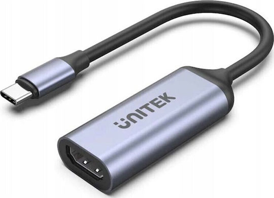 Προσαρμογέας Unitek Usb-c Hdmi 2.1 8k 60hz Γκρι 15cm