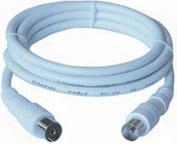 PremiumCord Cablu De Antenă Coaxial De Sex Masculin - Coaxial De Sex Feminin Alb 5m