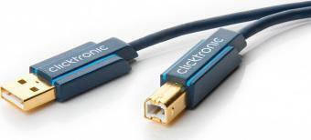 Clicktronic USB 2.0 Cable USB-A male - USB-B male Μπλε 1.8m