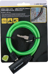 Κλείδωμα Ποδηλάτου Dunlop Σπειροειδές Κλειδί 0,6x90cm Πράσινο