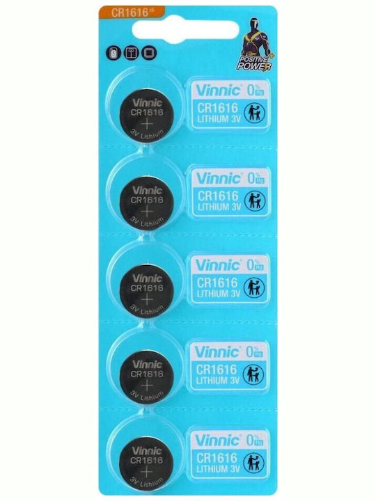Vinnic Μπαταρίες Λιθίου Ρολογιών CR1616 3V 5τμχ