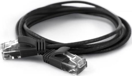 Wantec U/UTP Cat.6a (Gigabit) Καλώδιο Δικτύου Ethernet 1.5m Μαύρο