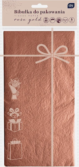 Interdruk Wrapping Paper 50x70cm 5 Sheets Rose Gold 13470592 5902277345608
