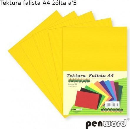 Κυματοειδές Χαρτόνι Penword A4 5 Φύλλα Κίτρινο Penword