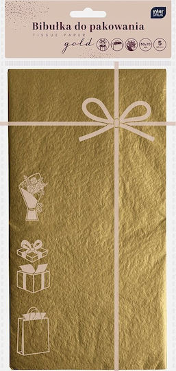 Interdruk Wrapping Paper 50x70cm 5 Sheets Gold