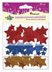 Foam Glitter Stickers Christmas Stars Various Sizes Colors Eb891
