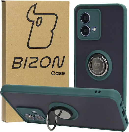 Bizon Hybrid Ring Back Cover Σιλικόνης / Tempered Glass Πράσινο (Moto G84)