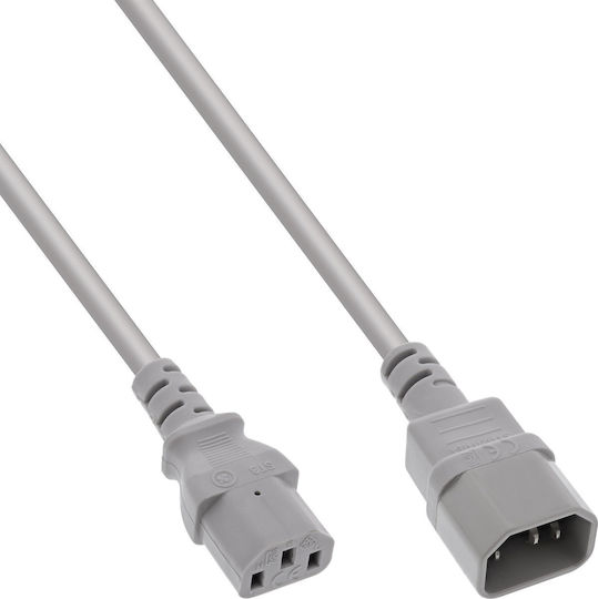 InLine IEC C13 / IEC C14 - IEC C13 / IEC C14 Cable 1m Γκρι