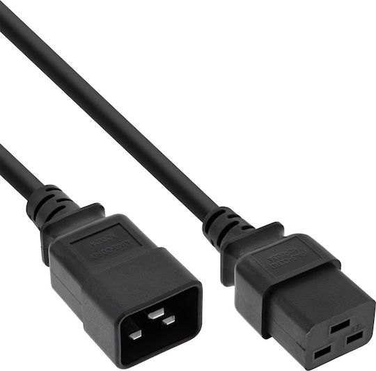 InLine IEC C19 / IEC C20 - IEC C19 / IEC C20 Cable 0.75m Μαύρο