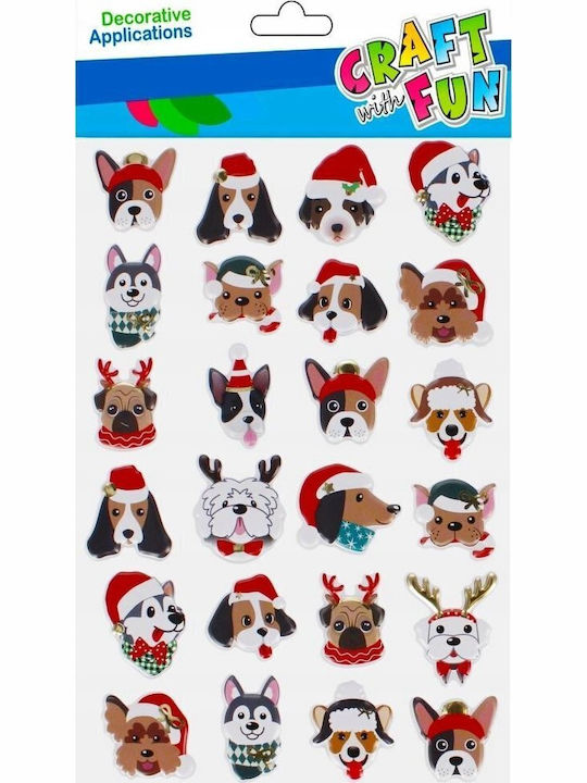 Craft Fun Decoration Stickers Animals Hats 24pcs Cf 12/288
