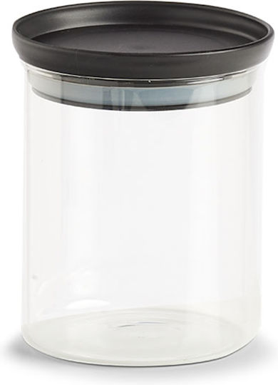 Zeller General Use Vase with Lid Plastic Black 650ml