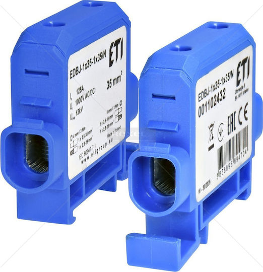 Etipo Clamp Eti Polam 001102432 125a 1-pole 2 5-35mm2 2 5-35mm2 Al Cu Cables Blue Edbj-1x35-1x35n