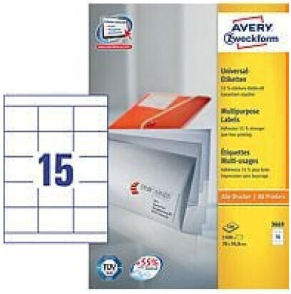 Avery Αυτοκόλλητες Ετικέτες Α4 Ορθογώνιες 70x50.8mm