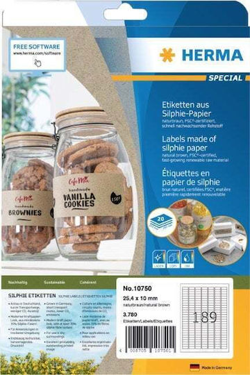 Herma Selbstklebende A4-Etiketten 25.4x10mm
