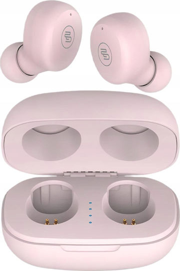 GoGEN CREW evo 2 In-ear Bluetooth Handsfree Ακουστικά με Αντοχή στον Ιδρώτα και Θήκη Φόρτισης Ροζ