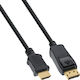 Cablu convertor Inline DisplayPort la HDMI negru 10m
