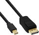 Καλώδιο Inline Displayport Mini Displayport 2m Μαύρο 17132s