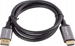 Προσαρμογέας Καλωδίου Lanberg Displayport M > Hdmi M 1,8m 4k Μαύρο-ασημί