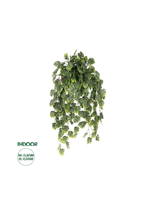 Globostar Artificial Garden Monstera Hanging Plant 20633 Artificial Hanging Decorative Fern Plant W40 X D40 X H88cm