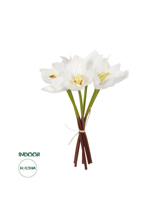 Strauß aus künstlichen Blumen Orchidee Weiß 26cm GloboStar