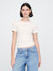 Γυναικείο Crop Top Βαμβακερό Off White
