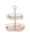 Kaemingk Wooden Dessert Tower Stand with 2 Tiers Brown 28.5x28.5x33cm