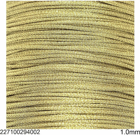 Metallic 'Jade' Kordel 1mm 10 Meter Hellgold 10 Meter