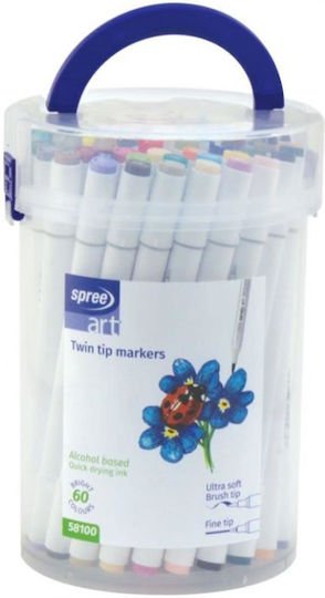 Spree Art двустранни маркери 60 цвята Sp-58100 Spree