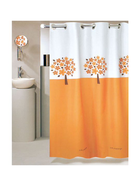 San Lorentzo Tree Hookless Shower Curtain Fabric 180x180cm Orange