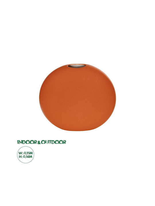 GloboStar Διακοσμητικό Βάζο Keramik Artificial Garden Cinnamon Orange 15x15x14cm 1Stück