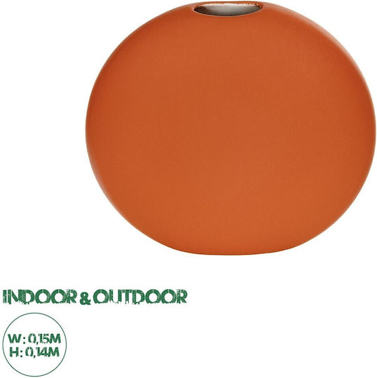 GloboStar Διακοσμητικό Βάζο Κεραμικό Artificial Garden Cinnamon Πορτοκαλί Φ15xΥ14cm