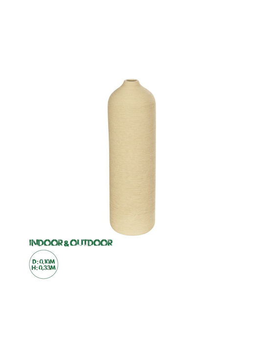 GloboStar Διακοσμητικό Βάζο Κεραμικό Velencia Μπεζ Φ10xΥ33cm