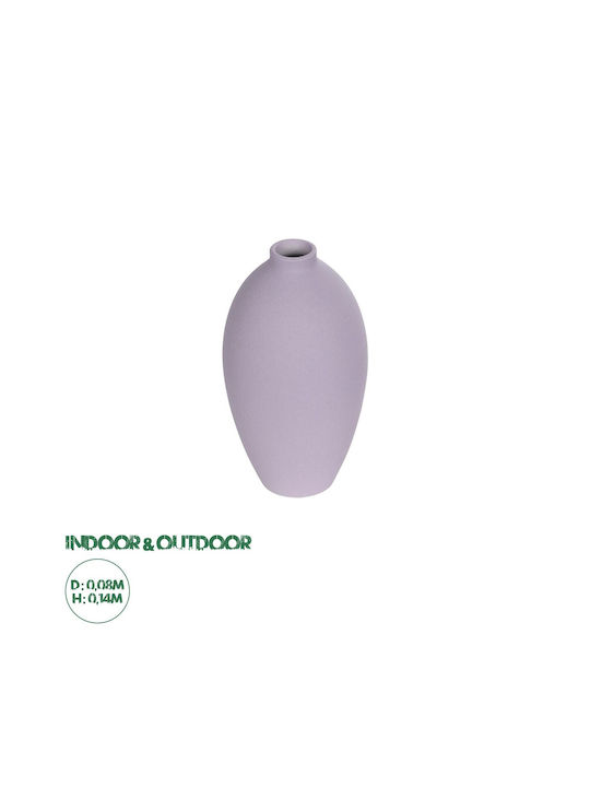 GloboStar Διακοσμητικό Βάζο Κεραμικό Artificial Garden Amethyst Μωβ Φ8xΥ14cm