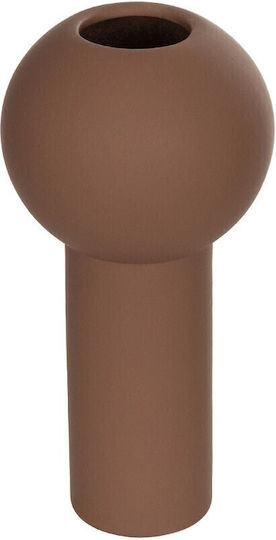 GloboStar Διακοσμητικό Βάζο Κεραμικό Artificial Garden Costa Rica Καφέ Φ10xΥ21cm